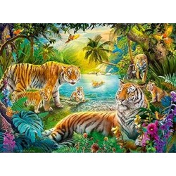 Tigerfamilie in der Oase