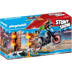 Stuntshow Motorrad mit Feuerw