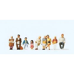 Sitzende Fahrgäste für Bus...